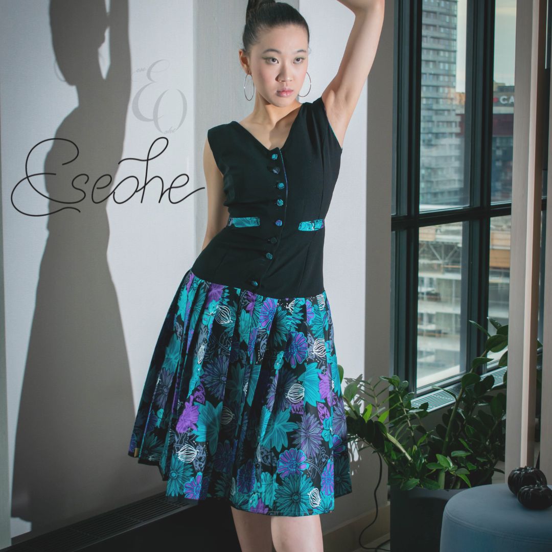 Working girl black midi dress