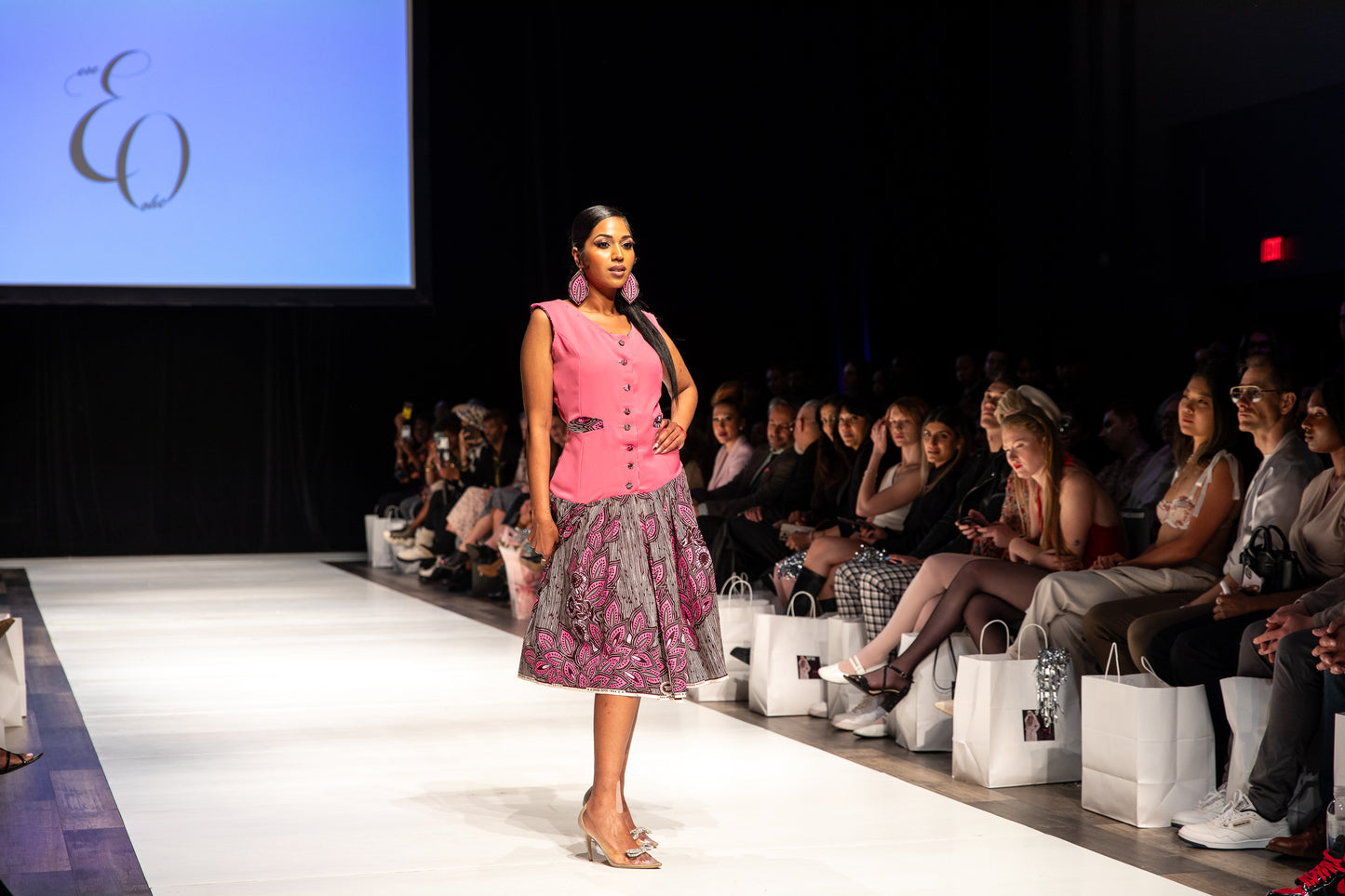 Working girl pink midi dress
