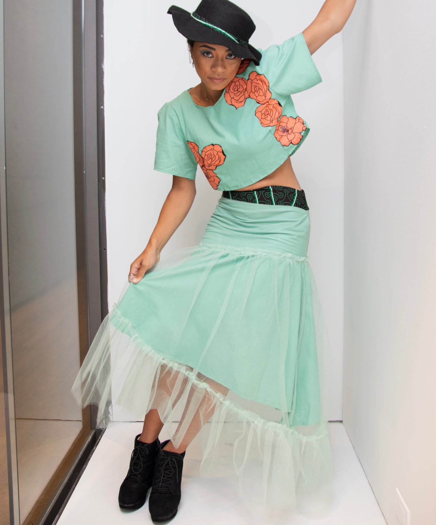 Eseohe Reified: Asymmetric tiered tulle skirt