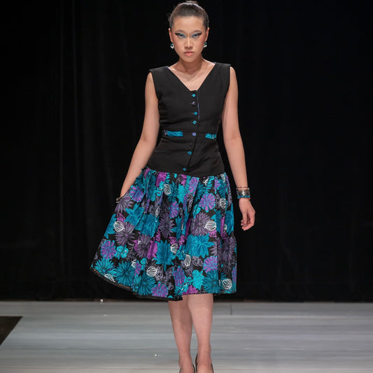Working girl black midi dress